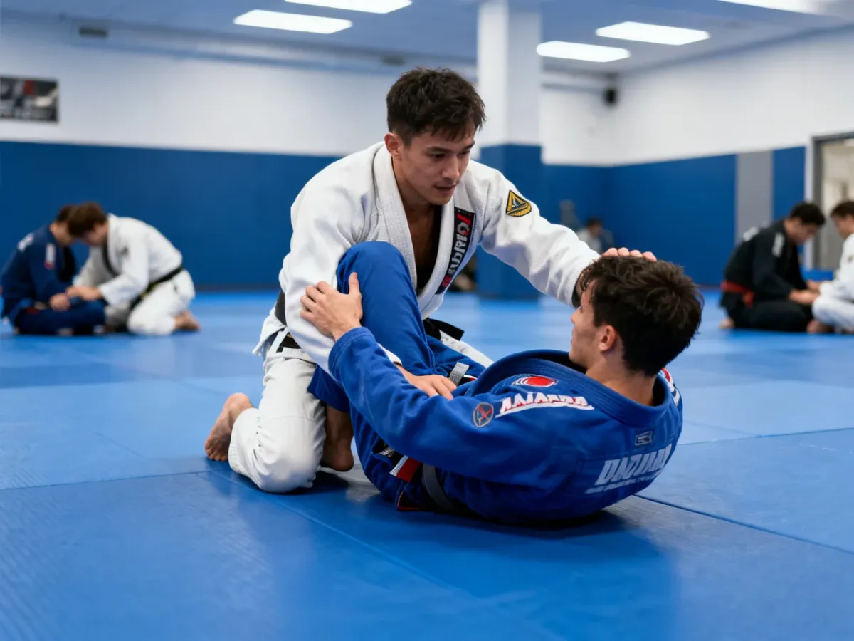 Trening brazylijskiego jiu-jitsu z kontrolą przeciwnika w parterze